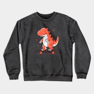 Cute Skateboarding Dinosaur Crewneck Sweatshirt